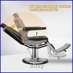 Heavy Duty Barber Chair Hydraulic Recline Hair Styling Chair Beauty Equipment