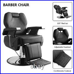 Heavy Duty Barber Chair Hydraulic Recline Salon Beauty Stylist Station Equipment