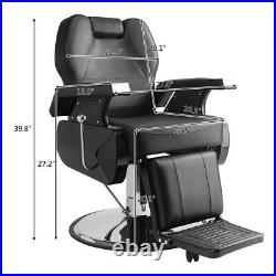 Heavy Duty Barber Chair Hydraulic Recline Salon Beauty Stylist Station Equipment