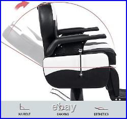 Heavy Duty Barber Chair Hydraulic Recline Shampoo Beauty Spa Salon Equipment
