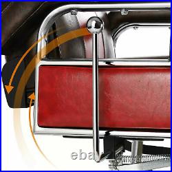 Heavy Duty Barber Chair Hydraulic Recliner Tattoo Salon Equipment Red Brown