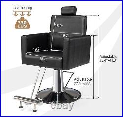 Heavy Duty Barber Chair Salon Chair Hydraulic Recline Beauty Spa Styling Chair