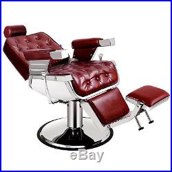 Heavy Duty Barber Chair Vintage Styel Hydraulic Recline Salon Beauty Equipment