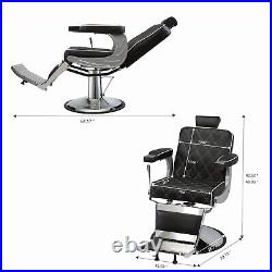 Heavy Duty Barber Chair with Adjustable Hydraulic Pump, Hair Salon Spa Equipment