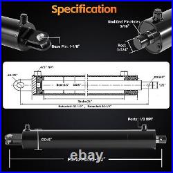 Heavy Duty Double Acting Hydraulic Log Splitter Cylinder 4.5x24-1.75 Rod
