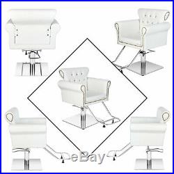 Heavy Duty Hydraulic Antique Barber Chair Salon Beauty Shampoo Equipment White