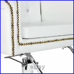 Heavy Duty Hydraulic Antique Barber Chair Salon Beauty Shampoo Equipment White