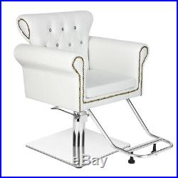 Heavy Duty Hydraulic Antique Barber Chair Salon Beauty Shampoo Equipment White