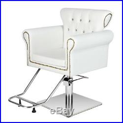 Heavy Duty Hydraulic Antique Barber Chair Salon Beauty Shampoo Equipment White