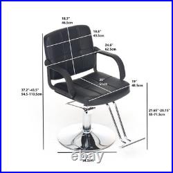 Heavy Duty Hydraulic Barber Chair 360° Swivel Adjustable Height Hair Stylist