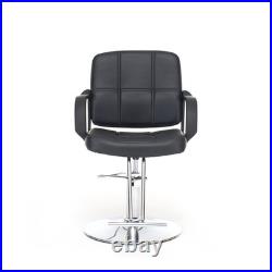 Heavy-Duty Hydraulic Barber Chair, 360° Swivel, Supports 350 LBS, Black
