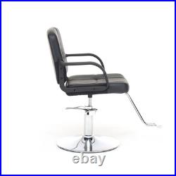 Heavy-Duty Hydraulic Barber Chair, 360° Swivel, Supports 350 LBS, Black