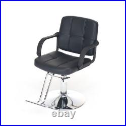 Heavy-Duty Hydraulic Barber Chair, 360° Swivel, Supports 350 LBS, Black