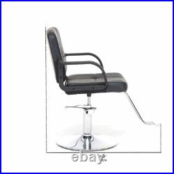 Heavy-Duty Hydraulic Barber Chair, 360° Swivel, Supports 350 LBS, Black