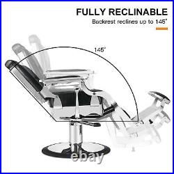 Heavy Duty Hydraulic Barber Chair All Purpose Recline Beauty Salon Spa Equipment