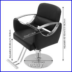Heavy Duty Hydraulic Barber Chair Black Hair Salon Chair Hair Styling Chair Spa