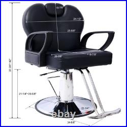 Heavy Duty Hydraulic Barber Chair Extra Wide Seat Reclining Salon Spa Heavy Duty Hydraulic Barber Chair Extra Wide Seat Reclining Salon Spa