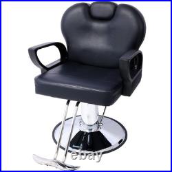 Heavy Duty Hydraulic Barber Chair Extra Wide Seat Reclining Salon Spa