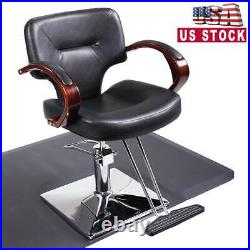 Heavy Duty Hydraulic Barber Chair Hair Beauty Salon Equipment withWood Armrest