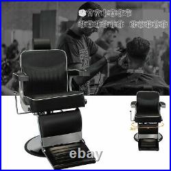 Heavy Duty Hydraulic Barber Chair Hair Salon Chair Beauty Style 360 Swivel Black