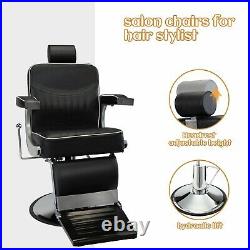 Heavy Duty Hydraulic Barber Chair Hair Salon Chair Beauty Style 360 Swivel Black