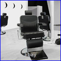 Heavy Duty Hydraulic Barber Chair Hair Salon Chair Beauty Style 360 Swivel Black