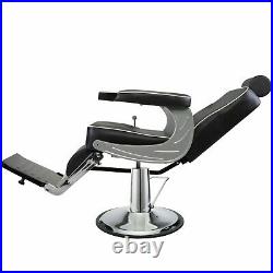 Heavy Duty Hydraulic Barber Chair Hair Salon Chair Beauty Style 360 Swivel Black