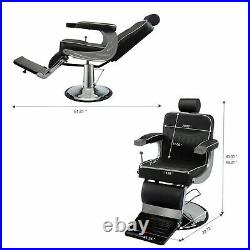 Heavy Duty Hydraulic Barber Chair Hair Salon Chair Beauty Style 360 Swivel Black