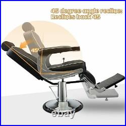 Heavy Duty Hydraulic Barber Chair Hair Salon Chair Beauty Style 360 Swivel Black