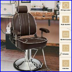 Heavy Duty Hydraulic Barber Chair Reclining Salon Chair Beauty Shampoo Equipment