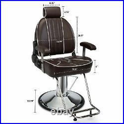 Heavy Duty Hydraulic Barber Chair Reclining Salon Chair Beauty Shampoo Equipment