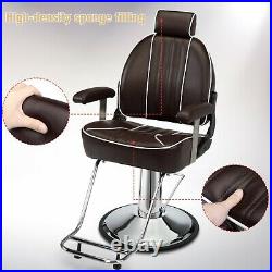 Heavy Duty Hydraulic Barber Chair Reclining Salon Chair Beauty Shampoo Equipment