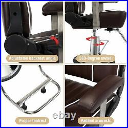 Heavy Duty Hydraulic Barber Chair Reclining Salon Chair Beauty Shampoo Equipment