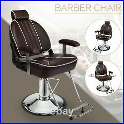 Heavy Duty Hydraulic Barber Chair Reclining Salon Chair Beauty Shampoo Equipment