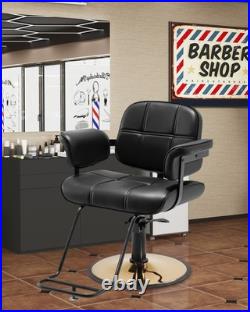 Heavy Duty Hydraulic Barber Chair Stylist Salon Spa Beauty (Black&Gold)