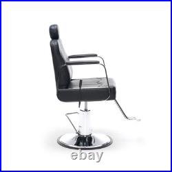 Heavy Duty Hydraulic Barber Chair for Salon, 400lb Capacity, 360° Swivel, Black