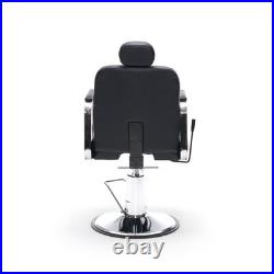 Heavy Duty Hydraulic Barber Chair for Salon, 400lb Capacity, 360° Swivel, Black