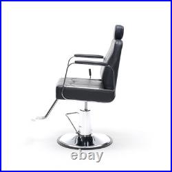 Heavy Duty Hydraulic Barber Chair for Salon, 400lb Capacity, 360° Swivel, Black