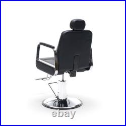 Heavy Duty Hydraulic Barber Chair for Salon, 400lb Capacity, 360° Swivel, Black