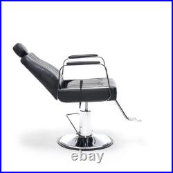 Heavy Duty Hydraulic Barber Chair for Salon, 400lb Capacity, 360° Swivel, Black