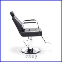 Heavy Duty Hydraulic Barber Chair for Salon, 400lb Capacity, 360° Swivel, Black