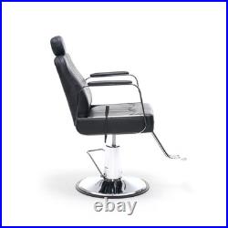 Heavy Duty Hydraulic Barber Chair for Salon, 400lb Capacity, 360° Swivel, Black
