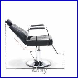 Heavy Duty Hydraulic Barber Chair for Salon, 400lb Capacity, 360° Swivel, Black