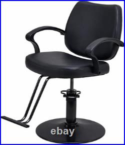 Heavy Duty Hydraulic Barber Chair with Adjustable Height & PU Leather Seat
