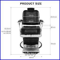 Heavy Duty Hydraulic Black Recline Barber Chair All Purpose Salon Beauty Spa