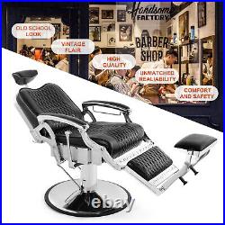 Heavy Duty Hydraulic Black Recline Barber Chair All Purpose Salon Beauty Spa