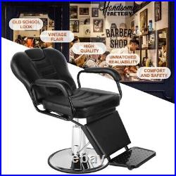 Heavy Duty Hydraulic Black Recliner Barber Chair Shampoo Salon Spa Beauty