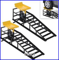 Heavy Duty Hydraulic Car Ramps 11000LBS Adjustable Steel Lift for Low Cars SUVs