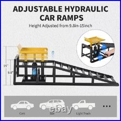 Heavy Duty Hydraulic Car Ramps 11000LBS Adjustable Steel Lift for Low Cars SUVs