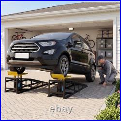 Heavy Duty Hydraulic Car Ramps 11000LBS Adjustable Steel Lift for Low Cars SUVs
